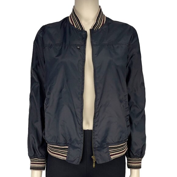 ISABEL MARANT Varsity High Neck Midnight Blue Windbreaker Bomber Light Jacket 3 - Picture 1 of 7